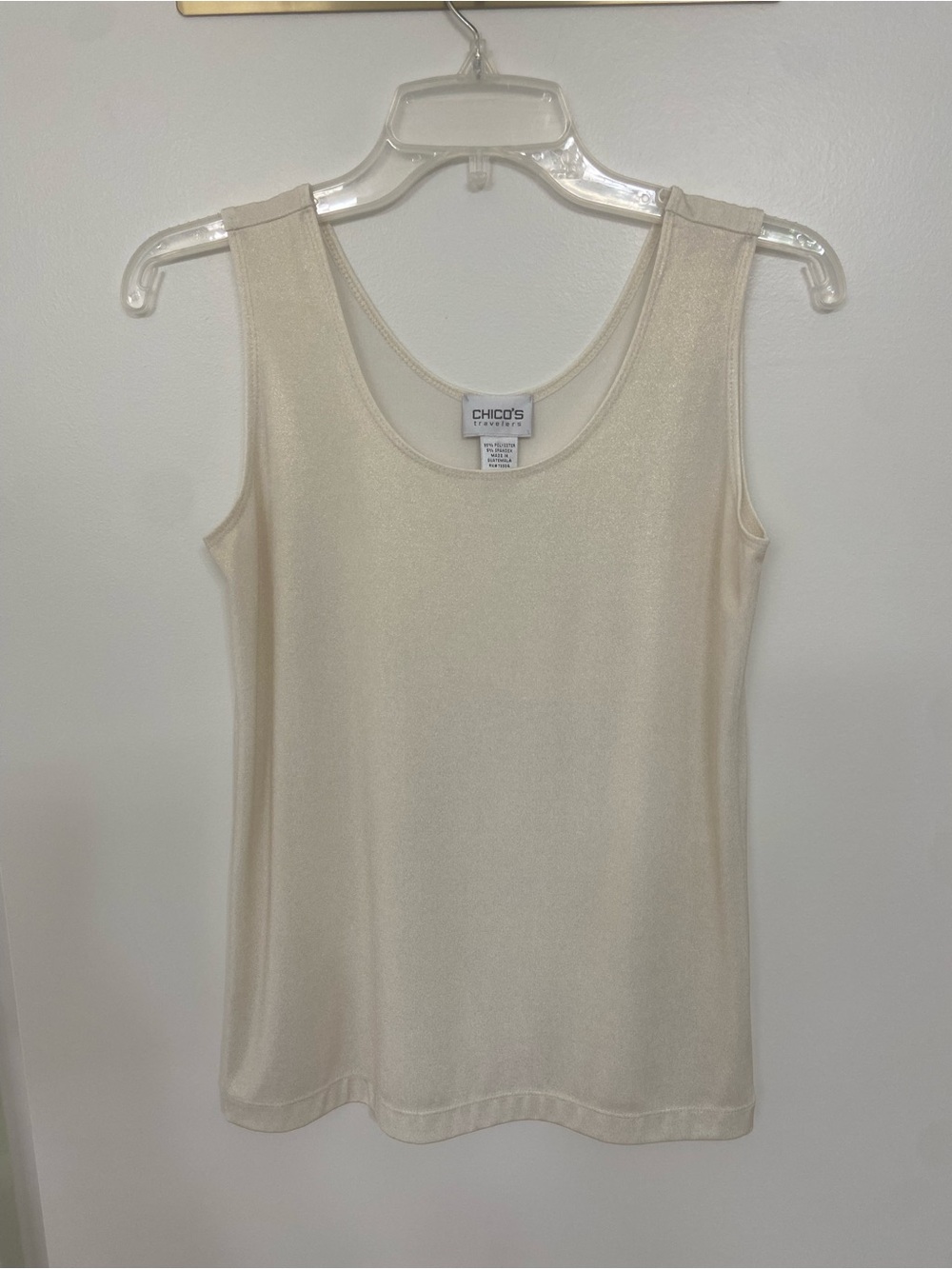 Chico's Cream Scoop Neck Sleeveless Tank